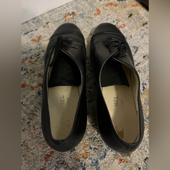 Chanel black laced up Oxford uniform. - Picture 5 of 5